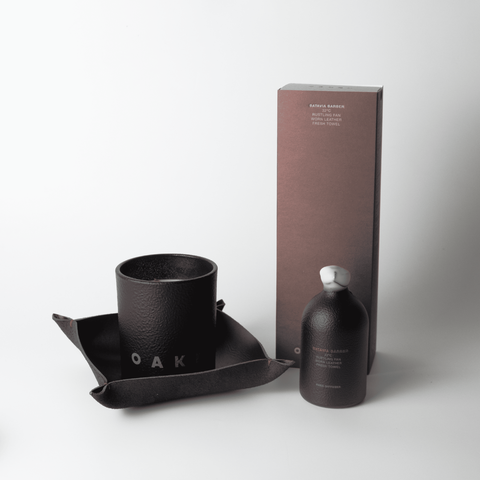 Oaken Lab | Raya Gift Set 2026 – Leather Tray, Scented Candle & Reed Diffuser