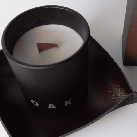 Oaken Lab | Raya Gift Set 2026 – Leather Tray, Scented Candle & Reed Diffuser